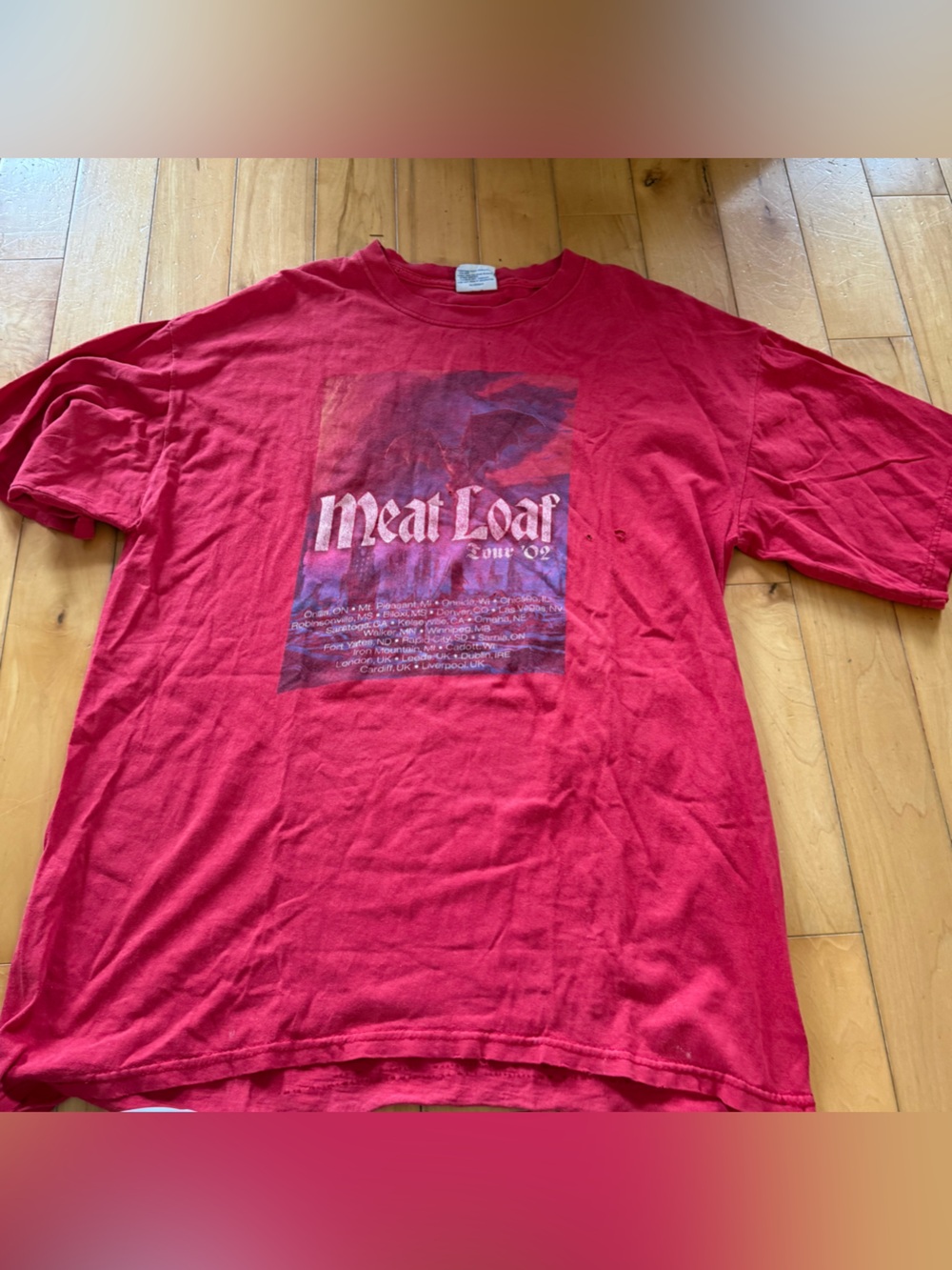 Men's Red Graphic Band T-Shirt - Meat Loaf Tour